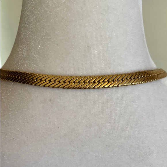 GIVENCHY Gold Plated Herringbone Chain Double G Necklace Vintage - Picture 14 of 17